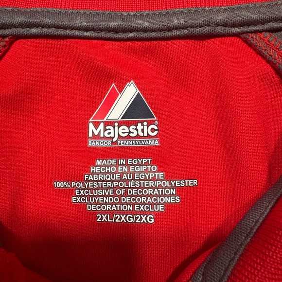 Majestic Red and Gray Men's Polo Shirt - Picture 3 of 8